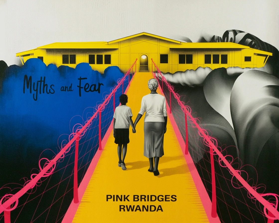 Campaign artwork for Pink Bridges Rwanda, University Team 05